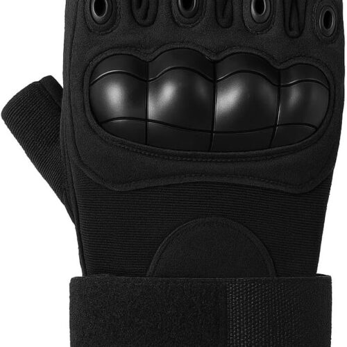Luva de Moto Meio Dedo – Proteção Anti-Impacto e Resistente para Bike, Ciclista, Motociclista, Motoqueiro e Motoboy com Fecho Ajustável - Tamanho Único
