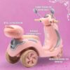 Moto Motinho Scooter Elétrica 6V Infantil Som Luz Música Triciclo Menino Menina Criança (Rosa)