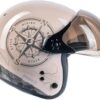 61VfV5vShZL._AC_SL1300_.jpg Capacete PELLS F-21 North OFF WHITE/PTO com Bússola Náutica, Design Vintage, Preto e Bege, Proteção Premium para Motociclismo