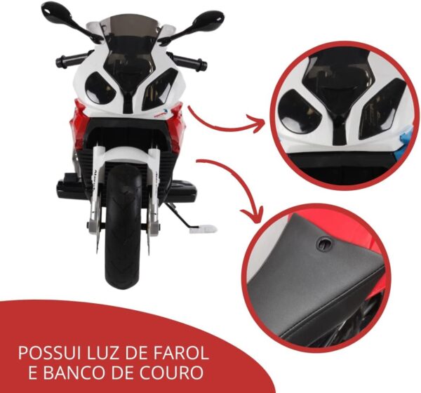 Mini Moto Elétrica 12V BMW S1000 RR, Importway, Vermelho