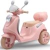 Moto Motinho Scooter Elétrica 6V Infantil Som Luz Música Triciclo Menino Menina Criança (Rosa)