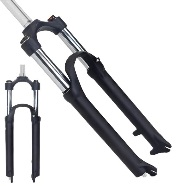 61anYsf6OxL._AC_SL1500_.jpg Suspensão Dianteira Bike MTB Aro 26 100mm Trava Manual Alumínio Freio a Disco Mecânico ou Hidráulico