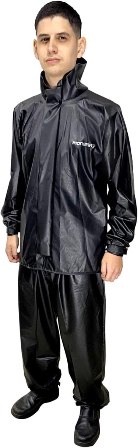 61bvLDv1sCL._AC_SL1500_.jpg Conjunto Capa de Chuva Motoqueiro Tamanho G PVC 0,28mm Pop Gola Masculino - Pioneira 2510-PRE-G
