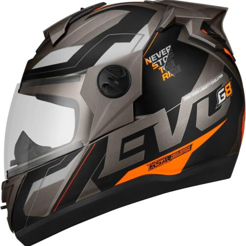 61ez5BjFJfL._AC_SL1200_.jpg CAPACETE FECHADO PRO TORK EVOLUTION 788 G8 EVO FOSCO GRAFITE - LARANJA TAM. 58