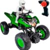 61hZD8AR67L._AC_SL1200_.jpg Moto de Controle Remoto Recarregável, Verde, ABS, 19x12x14cm, com Bateria 700mAh, Controle USB, para Crianças Acima de 3 Anos