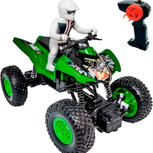 61hZD8AR67L._AC_SL1200_.jpg Moto de Controle Remoto Recarregável, Verde, ABS, 19x12x14cm, com Bateria 700mAh, Controle USB, para Crianças Acima de 3 Anos