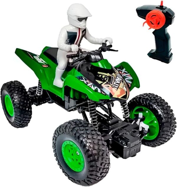 61hZD8AR67L._AC_SL1200_.jpg Moto de Controle Remoto Recarregável, Verde, ABS, 19x12x14cm, com Bateria 700mAh, Controle USB, para Crianças Acima de 3 Anos
