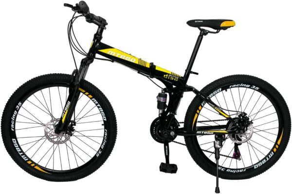 bicicleta dobravel mountain bike aro 26 suspensão duple freio a disco 21 marchas