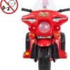 Mini Moto Elétrica 6v Polícia Menina Com Luz Som E Baú (Vermelho)