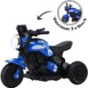 Moto Elétrica Infantil Azul Primeira Moto 6v com Luz Led e Música