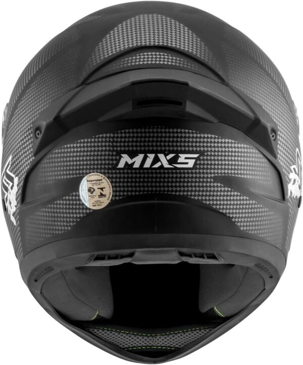 Capacete Fechado Mixs Helmets Fokker Carbono SS Fosco Tam.58 Preto/Carbono 58