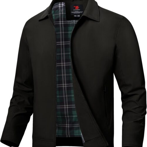 61rLzz0vuNL._AC_SL1500_.jpg TBMPOY Jaquetas masculinas leves corta-vento luz de golfe zíper completo elegante trabalho casual vestido negócios com bolsos com zíper
