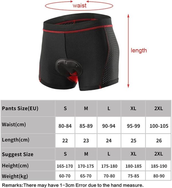 Moniss Calções cuecas para ciclismo masculinos respiráveis acolchoados em gel MTB bermudas para ciclismo