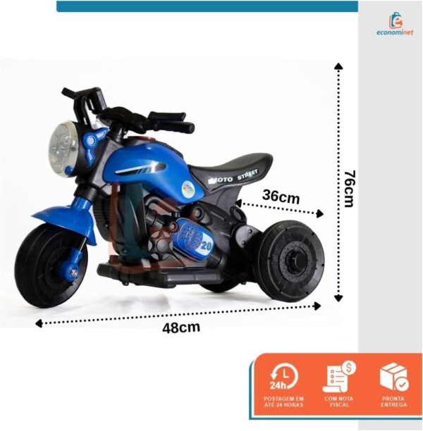 61tMvAe151L._AC_SL1000_.jpg Mini Moto Motorizada Triciclo Passeio Street (Azul)