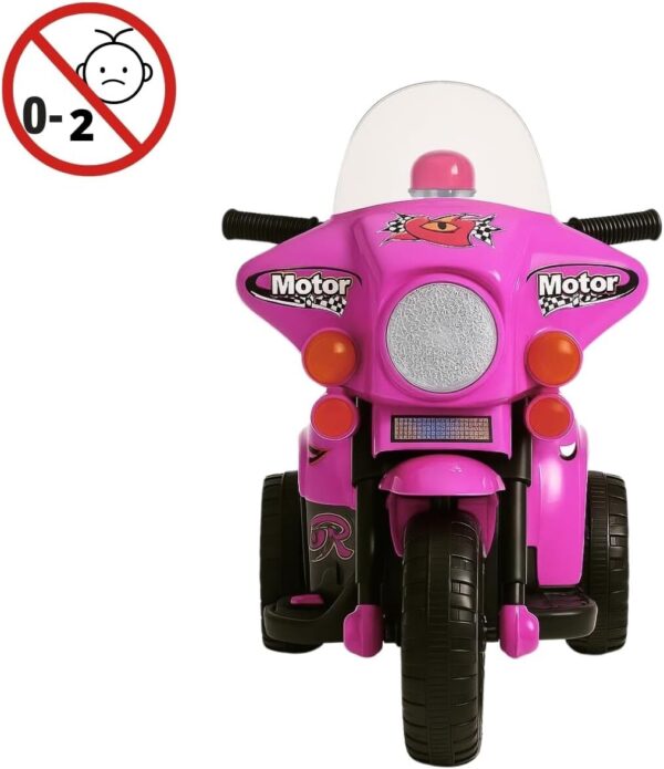 61tYDcLtiWL._AC_SL1200_.jpg Mini Moto Elétrica 6v Polícia Menina Com Luz Som E Baú Rosa