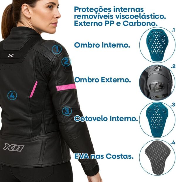 Jaqueta Naked X11 Com Prote??o Imperme?vel Feminina Motociclista Motoqueiro