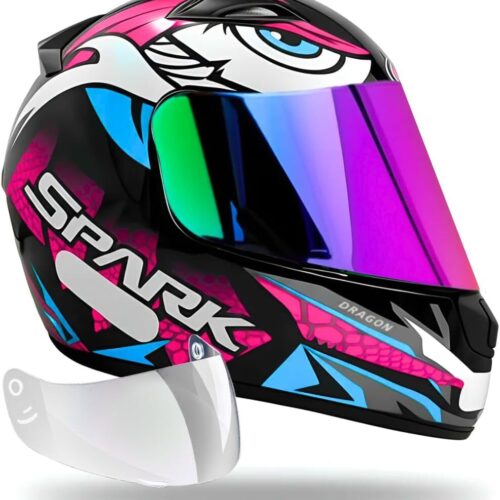 61xOCf6EMNL._AC_SL1080_.jpg Capacete Feminino Ebf Dragon Rosa + Viseira Camaleão 2.2mm