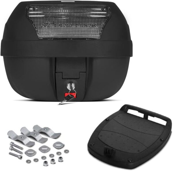 61xOaH8982L._AC_SL1200_.jpg BAULETO PLÁSTICO SUPERIOR 28 LITROS PRO TORK SMART BOX REFLETOR CRISTAL