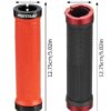 Punhos de guidão de bicicleta, extremidades de barra de borracha antiderrapantes com trava única para bicicletas de montanha, BMX, MTB, Cruiser e Scooter, design ergonômico confortável