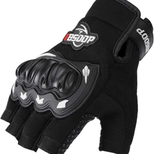 61zh2Kx-AfL._AC_SL1000_.jpg Luvas de Motocicleta com Meio Dedo para Homens Moto Ciclismo Caminhada Respirável Borracha Vestível - Ligeiro Secagem Rápida Confortável Apoio no Punho Ajustável Luva