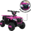 Mini Quadriciclo Elétrico Infantil Bateria 6V com Luz e Som Rosa