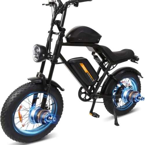 BEMMY Bicicleta Elétrica para Adultos 750W(Pico de 1000W), Pneu Largo de 20x4”, Bicicleta Elétrica de Motocicleta de 7 Velocidades, Bateria de 48V 15.6AH. A única Loja Autorizada "Bemmy-BR"