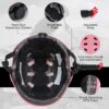 71-lkB7SmNL._AC_SL1500_.jpg BURSUN Capacete De Bicicleta E Skate Para Crianças 5 A 8 Anos, Jovens Adultos 14 16 Scooter Multiesportiva Ajustável, Bicicleta, Patins, Patins Em Linha, Hoverboard, Longboard, 3 Tamanhos