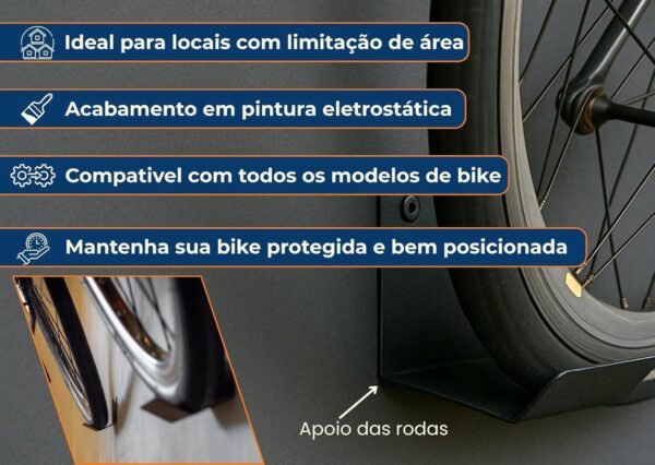 71-yVui41NL._AC_SL1500_.jpg Suporte para Bicicleta Parede TL PRO Apoio Horizontal Bike Feito em Aço Resistente e Durável