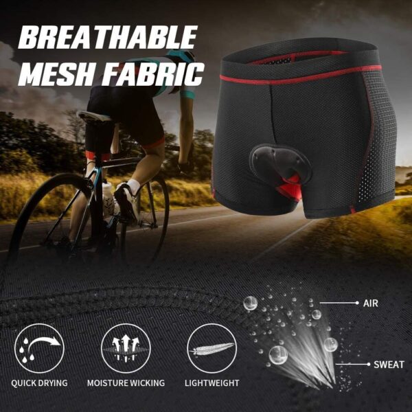 Moniss Calções cuecas para ciclismo masculinos respiráveis acolchoados em gel MTB bermudas para ciclismo