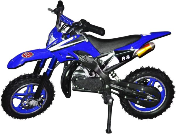 71FRAZsE0-L._AC_SL1500_.jpg Mini Moto Cross Trilha 49cc PARTIDA ELÉTRICA BZ Azul Gasolina com Óleo 2 Tempos BARZI MOTORS