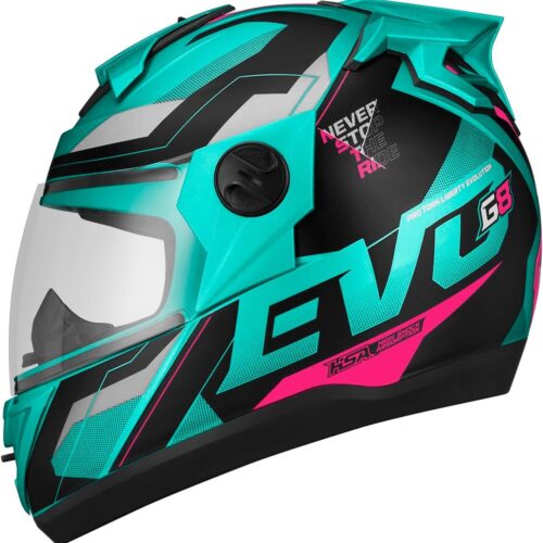 71K8LFShWL._AC_SL1200_.jpg CAPACETE FECHADO PRO TORK EVOLUTION 788 G8 EVO FOSCO VERDE TURQUESA - PINK TAM. 58