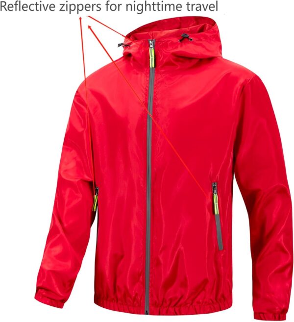 Jaqueta masculina refletiva para ciclismo corta-vento moda corrida viagem esportes casacos com capuz vermelho XGG