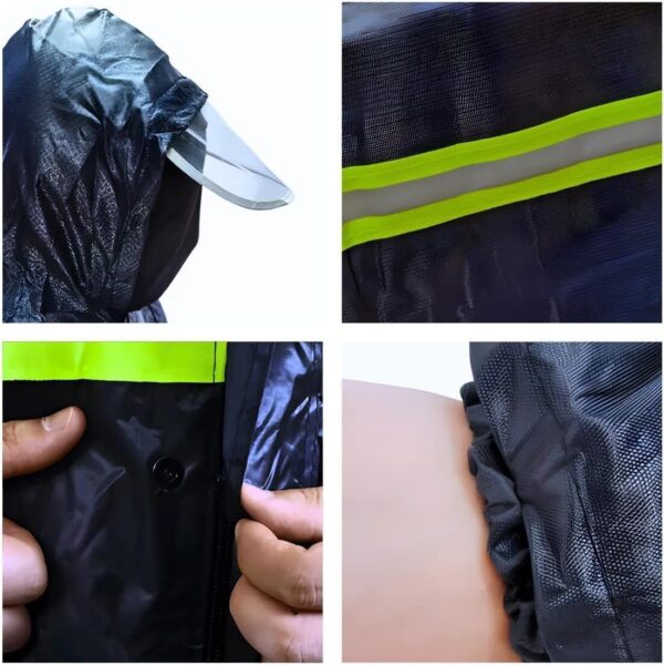 71QNcqdI4rL._AC_SL1104_.jpg Capa de Chuva Impermeável com Calça Conjunto Capa de Chuva Impermeável com Touca e Viseira Ideal Para Motoqueiros - YODHE
