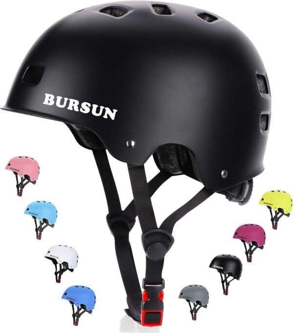 71R4TOozNJL._AC_SL1500_.jpg BURSUN Capacete De Bicicleta E Skate Para Crianças 5 A 8 Anos, Jovens Adultos 14 16 Scooter Multiesportiva Ajustável, Bicicleta, Patins, Patins Em Linha, Hoverboard, Longboard, 3 Tamanhos