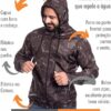 Jaqueta Masculina Corta Vento Estampada com Forro e Capuz – Esportiva, Casual, Leve e Resistente à Água – Marca SLICK – P ao EG