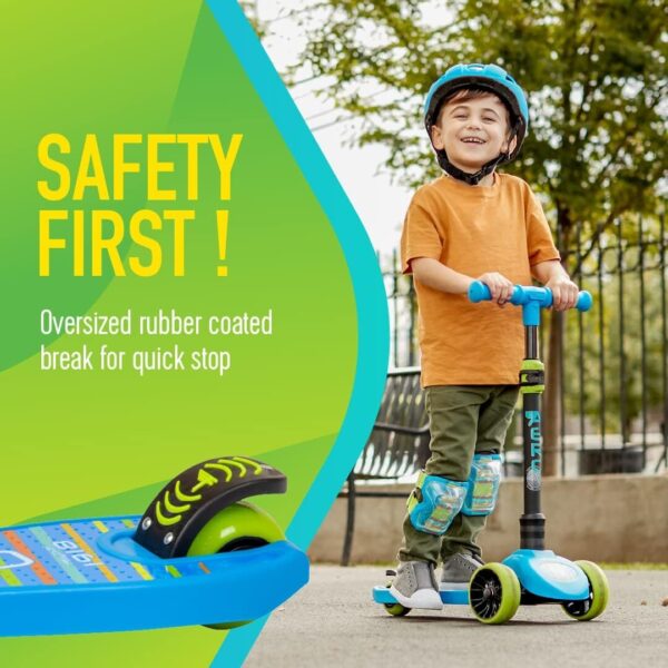 71Utrq1AQqL._AC_SL1080_.jpg Flybar Aero 3 Wheel Kick Scooter para crianças - Kick Scooter, Step Brake, Altura Ajustável e Inclinar para dirigir - para meninos e meninas de 3 a 12 anos (LED Blue Streak)