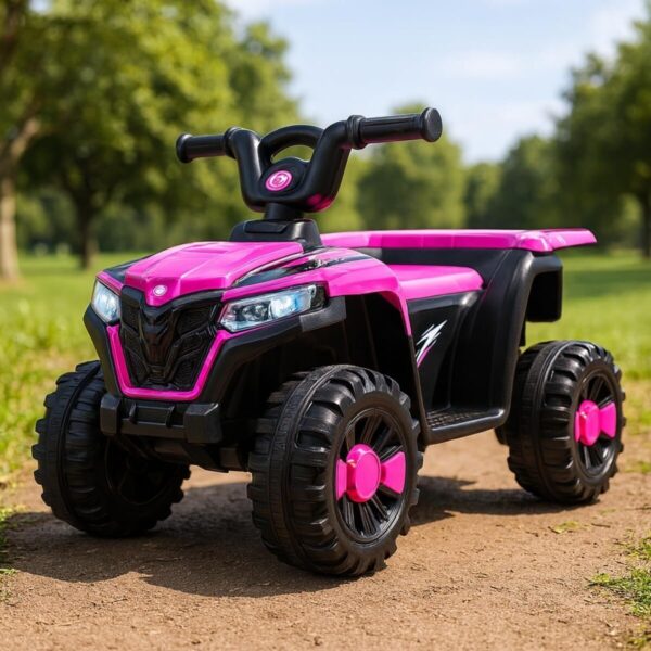 Mini Quadriciclo Elétrico Infantil Bateria 6V com Luz e Som Rosa