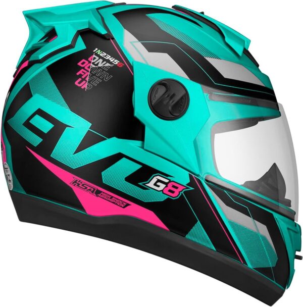 71VpT-fEVhL._AC_SL1200_.jpg CAPACETE FECHADO PRO TORK EVOLUTION 788 G8 EVO FOSCO VERDE TURQUESA - PINK TAM. 58