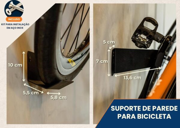71XK6q26mDL._AC_SL1500_.jpg Suporte para Bicicleta Parede TL PRO Apoio Horizontal Bike Feito em Aço Resistente e Durável