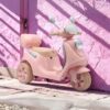 Moto Motinho Scooter Elétrica 6V Infantil Som Luz Música Triciclo Menino Menina Criança (Rosa)