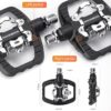 ROCKBROS Pedais de Mountain Bike Pedais MTB, Pedal plano alargado de nylon com pregos antiderrapantes, pedal sem clipe de rolamento selado compatível com SPD, universal 9/40.6 cm para bicicleta de