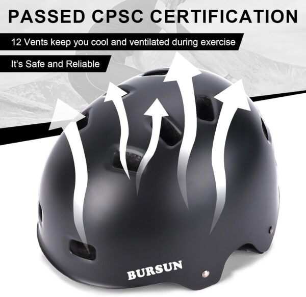 71Xh003IMrL._AC_SL1500_.jpg BURSUN Capacete De Bicicleta E Skate Para Crianças 5 A 8 Anos, Jovens Adultos 14 16 Scooter Multiesportiva Ajustável, Bicicleta, Patins, Patins Em Linha, Hoverboard, Longboard, 3 Tamanhos