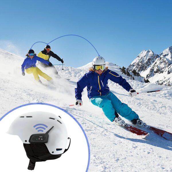 71cuDG7z3JL._AC_SL1500_.jpg EJEAS Fone de ouvido Vnetphone V6 Bluetooth para motocicleta, 2 motociclistas intercom Bluetooth 5.1 sistema de comunicação com chamadas de mãos livres e redução de ruído para motociclismo, esqui e escalada (pacote com 2)