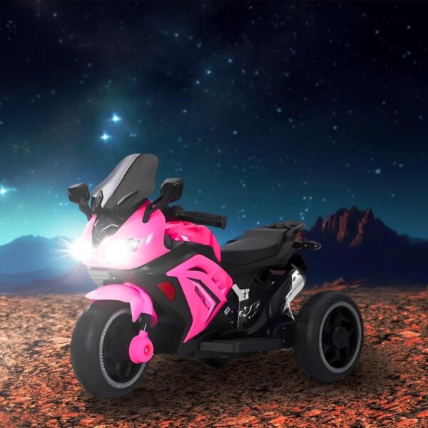 Moto Elétrica Infantil Triciclo com Controle Remoto para Crianças, Bateria 6V Recarregável e Farol, Brinquedo Veículo para Meninos e Meninas Passeio Divertido