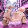 Moto Motinho Scooter Elétrica 6V Infantil Som Luz Música Triciclo Menino Menina Criança (Rosa)