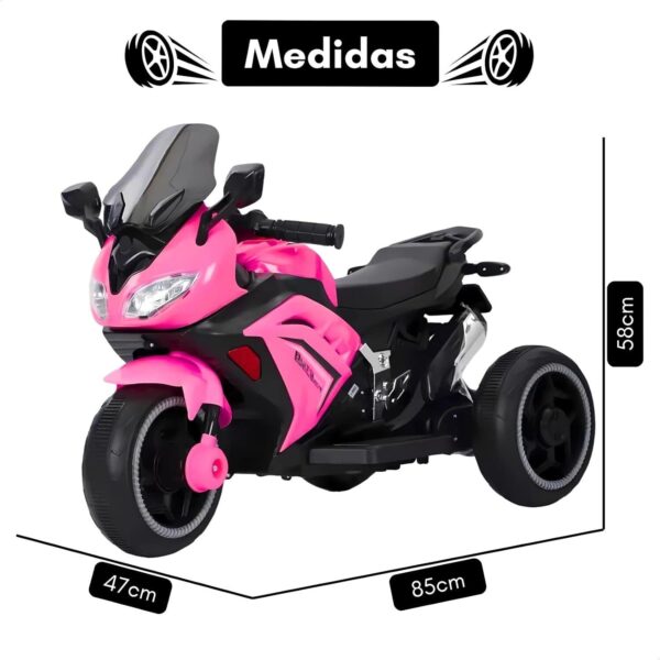 Moto Elétrica Infantil Triciclo com Controle Remoto para Crianças, Bateria 6V Recarregável e Farol, Brinquedo Veículo para Meninos e Meninas Passeio Divertido