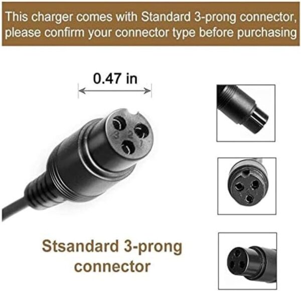 71sqyNAjngL._AC_SL1500_.jpg Carregador De Bicicleta Elétrica De Carga De Bateria 36V 2A Adequado Para E-bikes, Scooters Elétricos, Hoverboards Com Conector XLR De 3 Pinos Para Saída 42V,YUYANAIAI