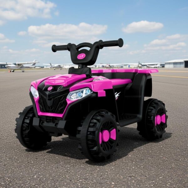 Mini Quadriciclo Elétrico Infantil Bateria 6V com Luz e Som Rosa