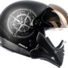 81-cU-tHvsL._AC_SL1500_.jpg Peels Capacete Aberto Moto com Queixeira Removível F-21 North Preto Fosco/Grafite 58