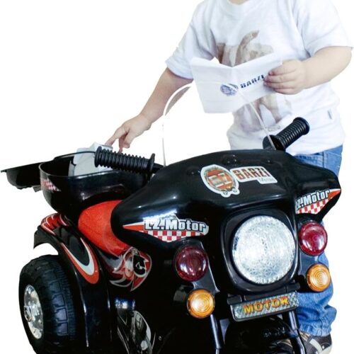 815rMbfAqWL._AC_SL1500_.jpg Mini Moto Elétrica Infantil Triciclo Elétrico BZ Cycle Preto com Músicas e Luzes BARZI MOTORS